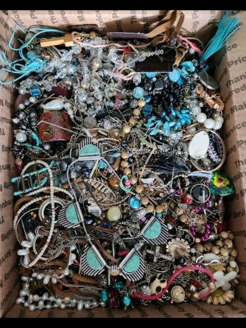 3 Lbs Mystery Jewelry Lot Necklaces Rings Earrings Mysery Lot Random. Chosen - Picture 3 of 7
